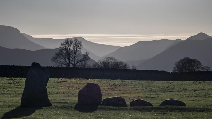 Looking west from the stone circle